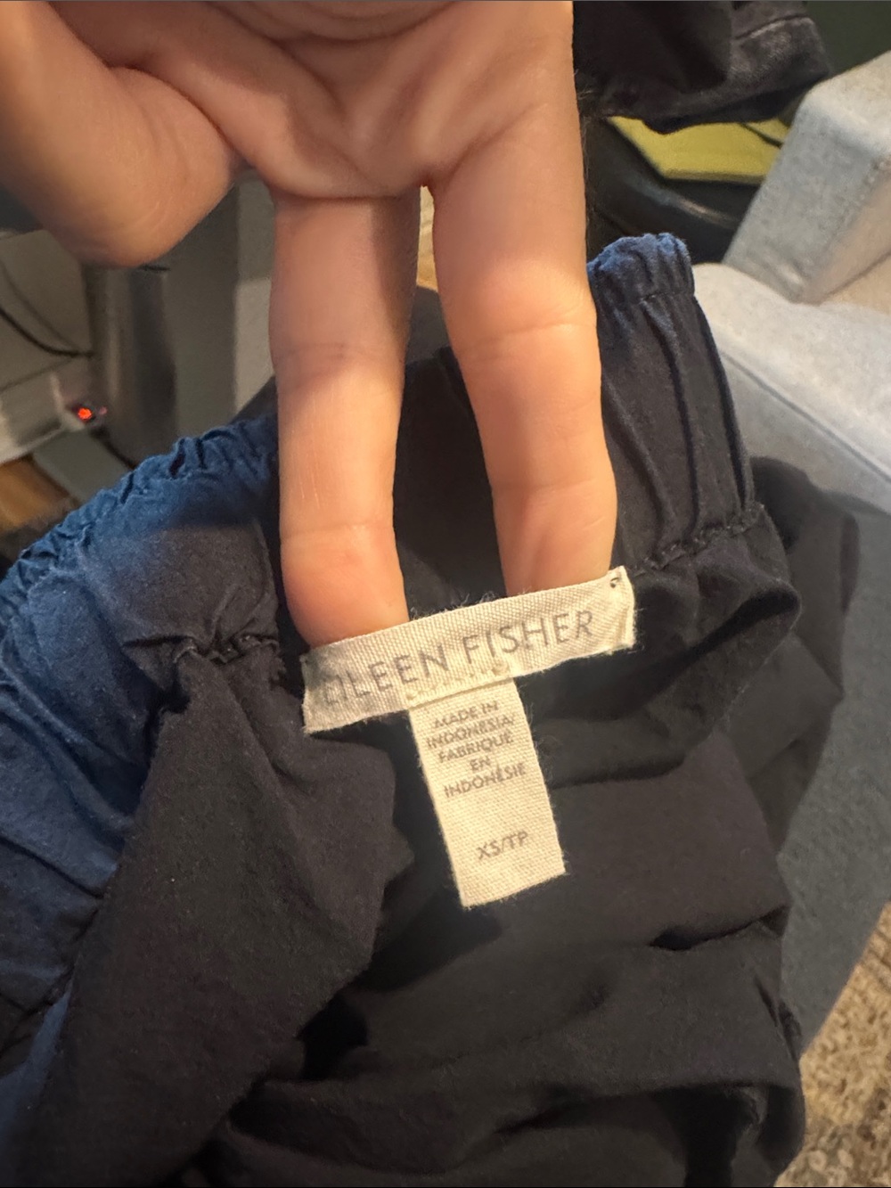Eileen Fisher Washed Organic Cotton Poplin Wide-Leg Pant In Black XS - Picture 4 of 5